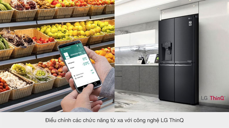 Tủ lạnh LG inverter - Điều chỉnh các chức năng từ xa với công nghệ ThinQ