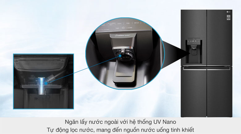 LG GR-D22MB - Tự động lọc nước, diệt khuẩn với ngăn lấy nước ngoài công nghệ UV Nano