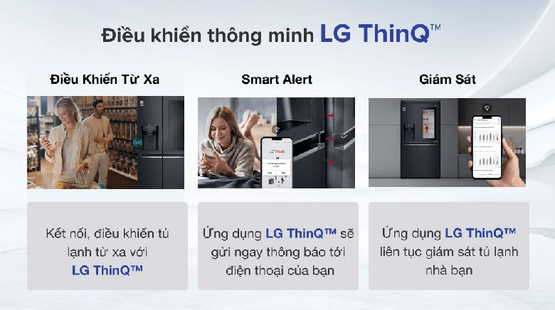 Tủ lạnh LG X22MB - Kiểm soát tủ lạnh từ xa qua điện thoại cùng LG ThinQ®