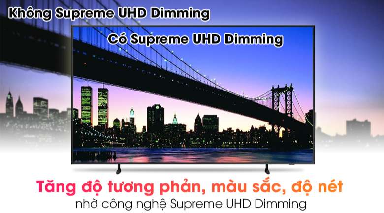 Tivi Samsung khung tranh - Tối ưu sắc độ sáng tối của hình ảnh qua công nghệ Supreme UHD Dimming
