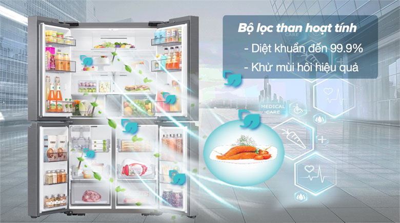 Tủ lạnh Samsung 4 cánh - Công nghệ kháng khuẩn khử mùi