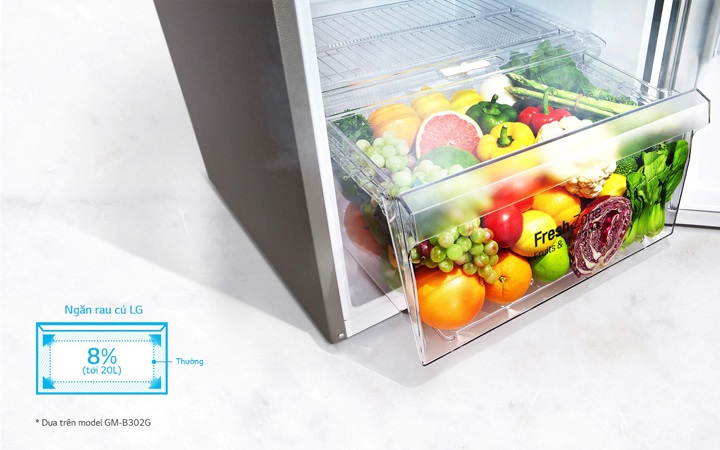 Tủ lạnh LG GR-B247JDS - Ngăn rau củ lớn