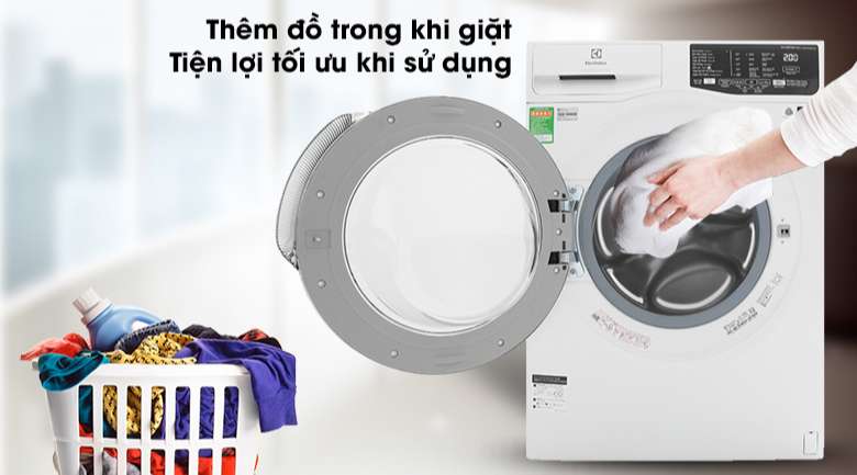 Máy giặt elec 9kg thêm quần áo ngay cả khi máy đang hoạt động