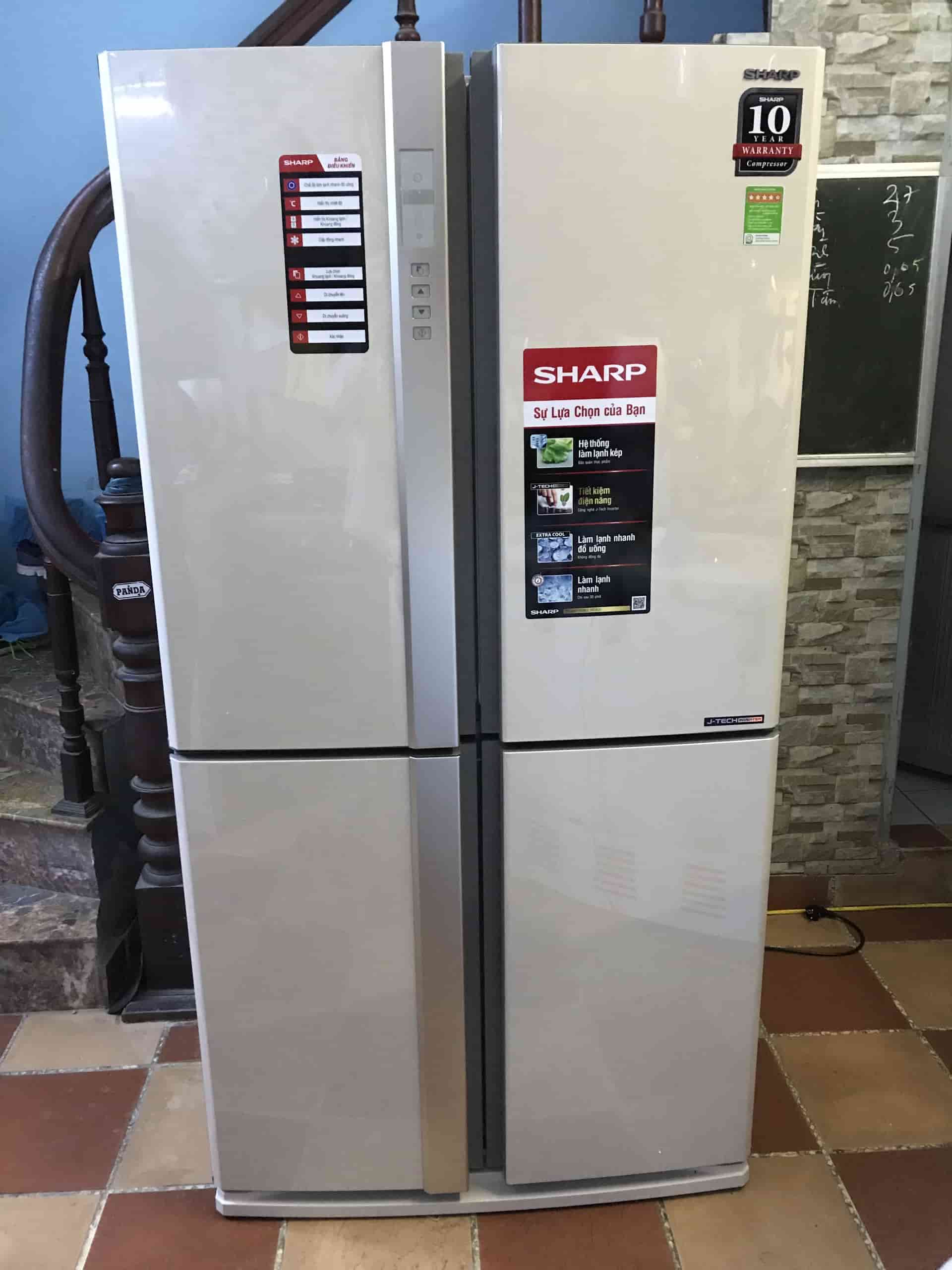 Review Tủ lạnh Sharp SJ-FX631V-ST 4 cánh 626 Lít siêu to giá chỉ 15trxx.  Hàng nhập Thái cực bền - YouTube