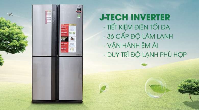 Tủ lạnh Sharp 626 lít - Công nghệ J-Tech Inverter vận hành bền bỉ