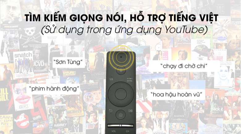 Tivi Samsung Smart - Hỗ trợ tìm kiếm giọng nói bằng Tiếng Việt trên ứng dụng YouTube nhờ Remote đa nhiệm - One Remote
