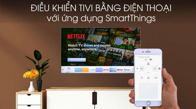 Tivi Samsung 55 inch - Ứng dụng SmartThings hiện đại cho phép điều khiển tivi qua điện thoại dễ dàng