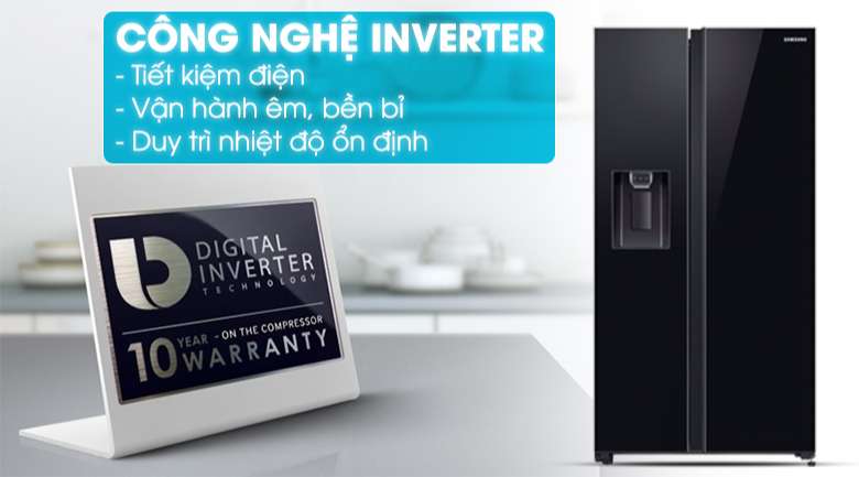 Samsung RS64R53012C/SV - Tích hợp thêm công nghệ Digial Inverter giúp tủ lạnh hoạt động tốt hơn