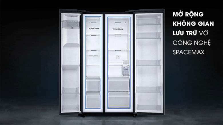 Tủ lạnh Samsung RS64R5301B4/SV - Tăng không gian lưu trữ thực phẩm nhờ công nghệ SpaceMax