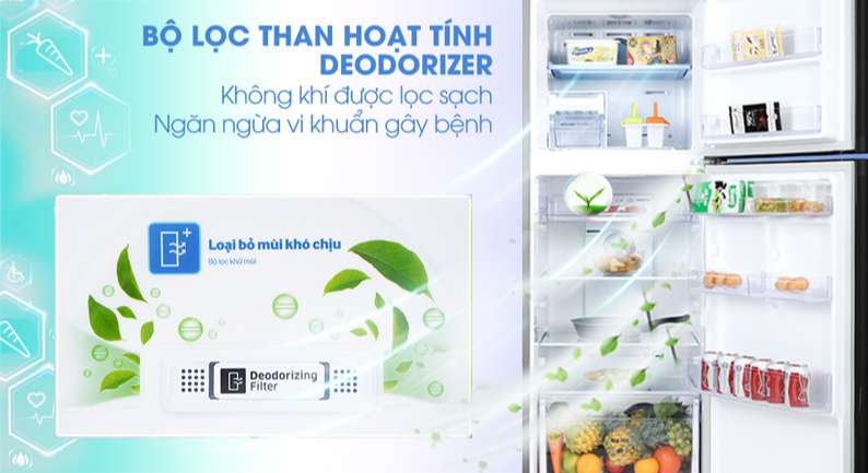 Tủ lạnh Samsung 2020 - Không khi được lọc sạch, ngăn ngừa vi khuẩn gây bệnh với bộ lọc than hoạt tính