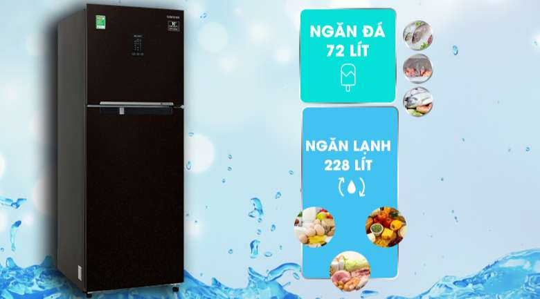 Tủ lạnh Samsung ngăn đá trên - Dung tích 300 lít phù hợp với gia đình từ 2 - 3 thành viên