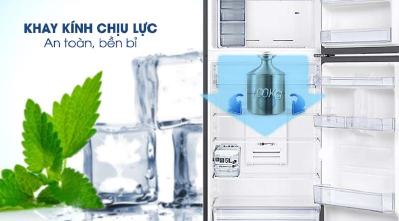 Tủ lạnh 360 lít inverter - Thoải mái tích trữ thực phẩm nhờ khay kính chịu lực cực tốt