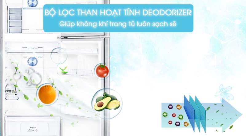 Tủ lạnh Samsung 2 cánh - Bảo vệ sức khỏe của bạn với bộ lọc than hoạt tính Deodorizer