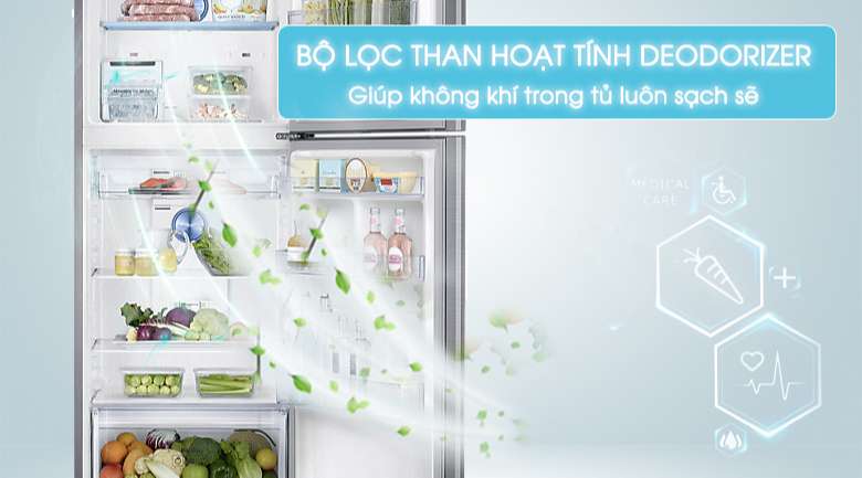 Tủ lạnh Samsung inverter - Kháng khuẩn khử mùi nhờ có bộ lọc than hoạt tính