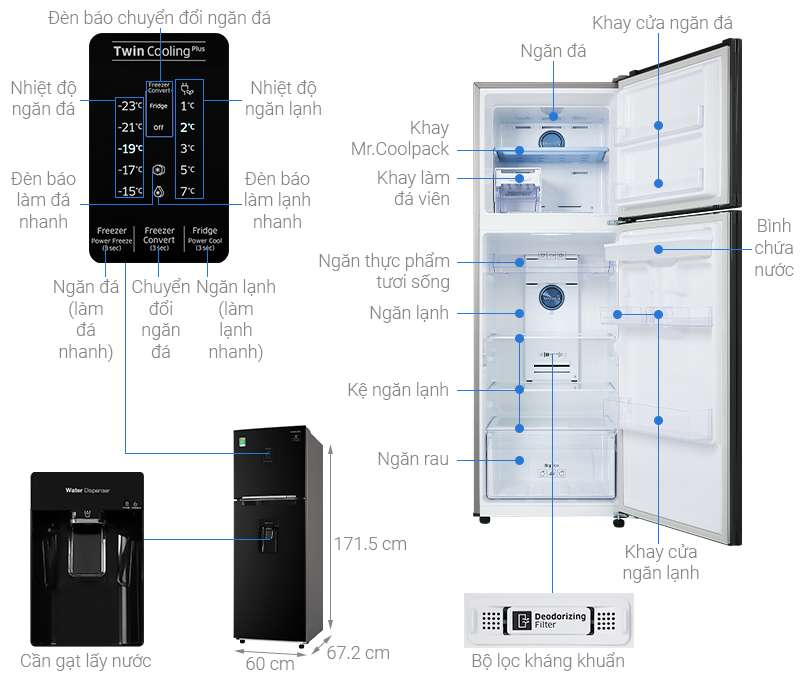 Tủ lạnh Samsung Inverter 300 lít RT32K5932BU/SV Mới 2020