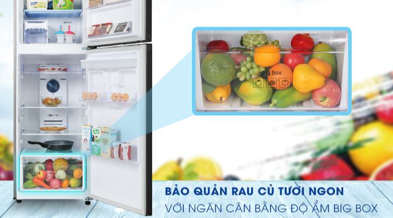 Tủ lạnh Samsung lấy nước ngoài - Rau quả trữ được nhiều hơn, luôn tươi ngon, mọng nước với ngăn rau củ Big box giữ ẩm tối ưu