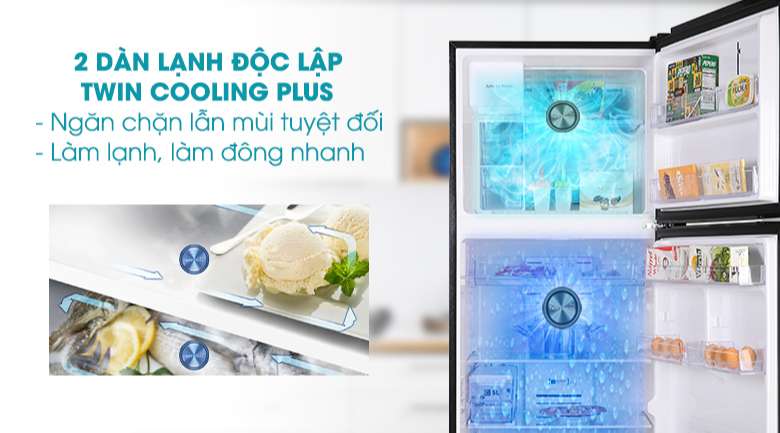 Samsung RT35K50822C/SV - Làm lạnh nhanh, ngăn lẫn mùi thực phẩm với công nghệ Twin Cooling System Plus
