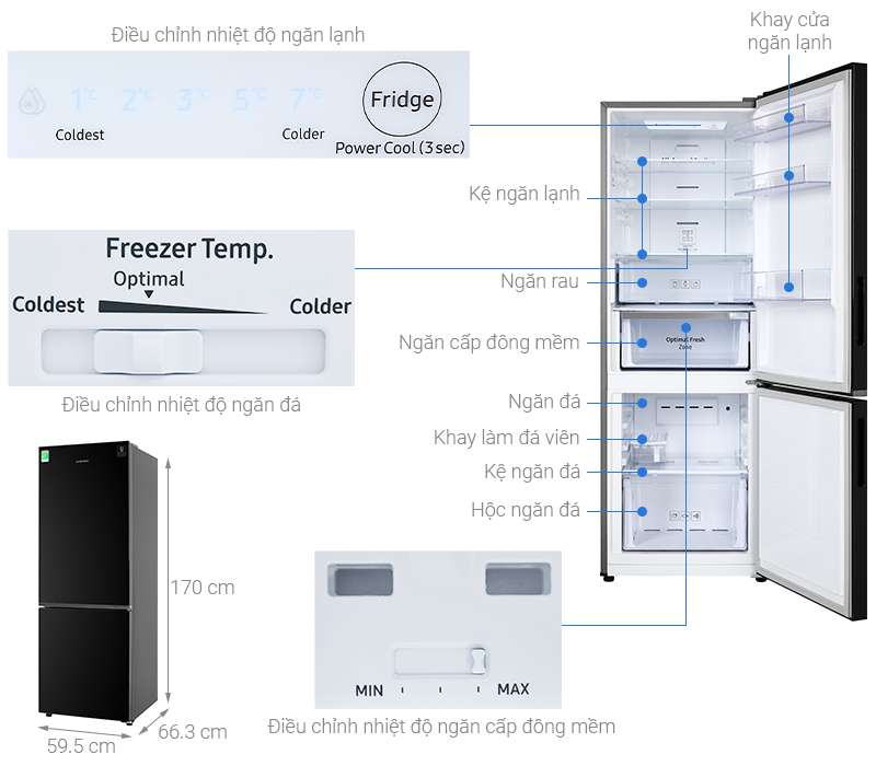 Tủ lạnh Samsung Inverter 310 lít RB30N4010BU/SV Mới 2020
