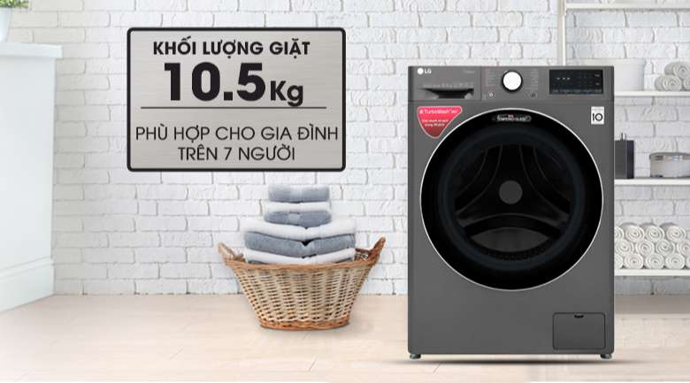 FV1450S2B - Khối lượng giặt 10.5 kg phù hợp cho gia đình trên 7 người