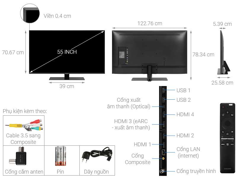 Smart Tivi QLED Samsung 4K 55 inch QA55Q80T Mới 2020
