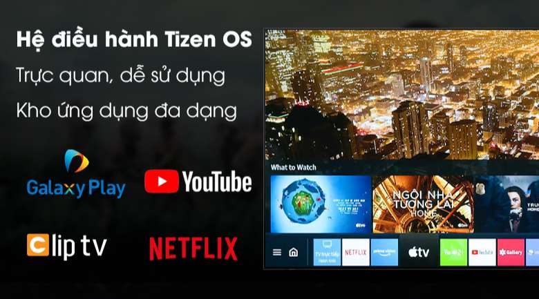 Tivi Samsung Q80T - Giao diện thân thiện với người dùng trên hệ điều hành Tizen OS