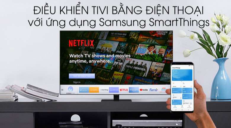 Tivi Samsung 4K - Điều khiển tivi bằng điện thoại nhanh chóng và dễ dàng qua ứng dụng SmartThings