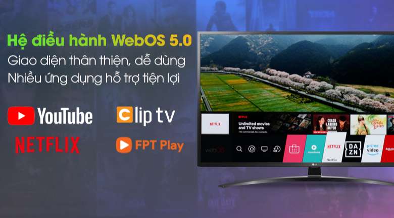Tivi LG UN7400PTA - Giao diện WebOS 5.0 thân thiện, dễ sử dụng