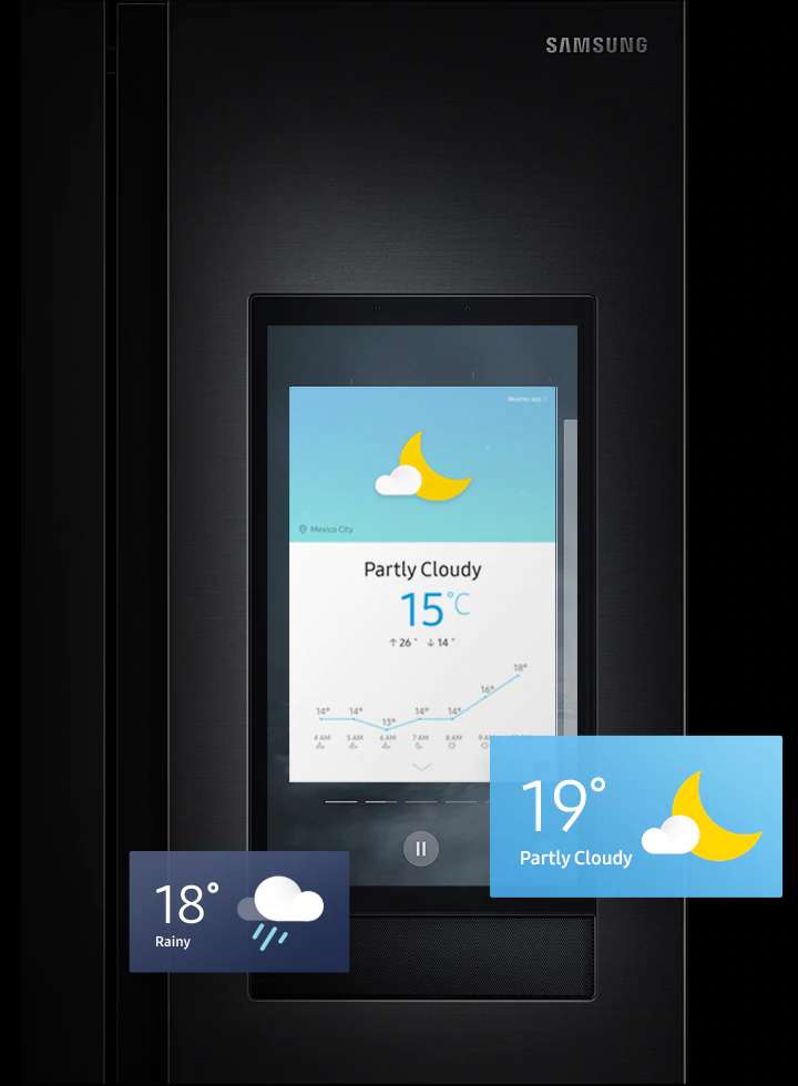 Tủ lạnh Samsung làm đá tự động - Dự Báo Thời Tiết, Gợi Nhắc Những Sự Kiện Quan Trọng*