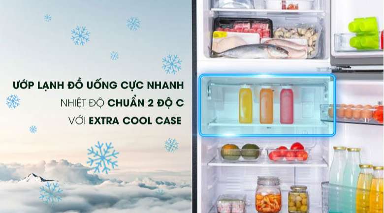 Ngăn Extra Cool Zone giữ lạnh thực phẩm ở nhiệt độ 2°C