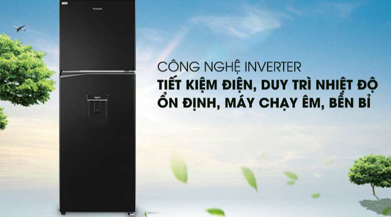 Tủ lạnh Panasonic lấy nước ngoài - Công nghệ Inverter tiết kiêm điện, vận hành êm ái, bền bỉ