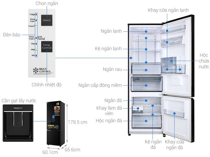 Tủ lạnh Panasonic Inverter 322 lít NR-BC360WKVN