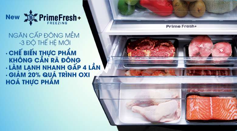 Tủ lạnh Panasonic NR-BC360WKVN - Bảo quản thực phẩm tươi ngon, chế biến không cần rã đông đến 7 ngày với ngăn cấp đông mềm chuẩn -3 độ thế hệ mới Prime Fresh+