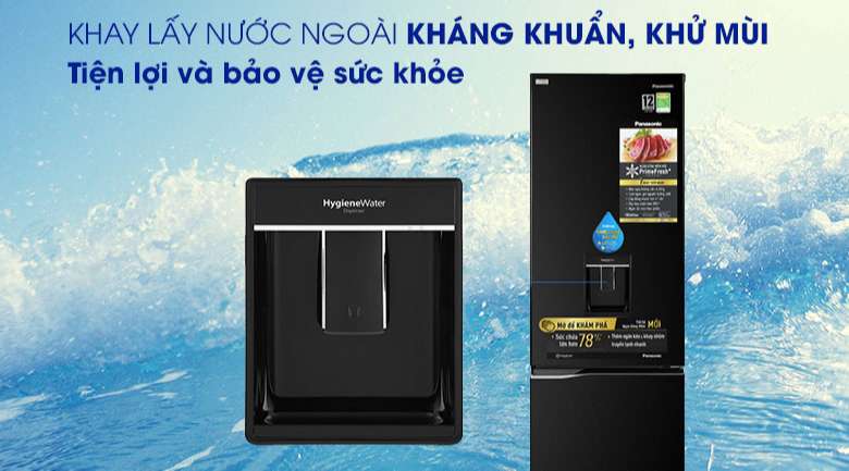 Panasonic NR-BC360WKVN - Tiện lợi và bảo vệ sức khỏe hơn với khay lấy nước ngoài kháng khuẩn, khử mùi