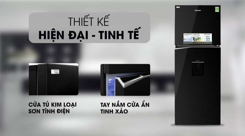 Tủ lạnh Panasonic - Kiểu dáng tinh tế, hiện đại, sơn nhám tĩnh điện cùng thiết kế không viền Takumi