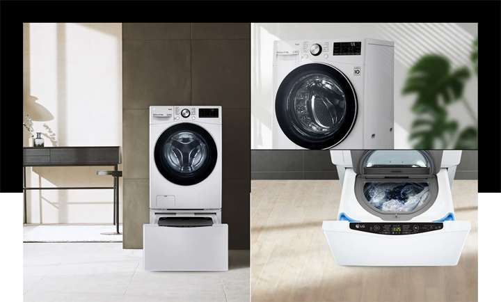 Máy giặt sấy LG - Tương thích với TWINWash Mini để bạn có thể giặt hai mẻ cùng một lúc