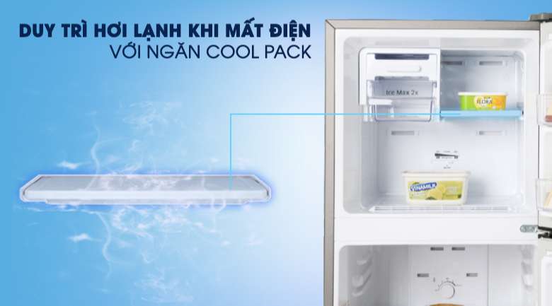 Tủ lạnh Samsung 208 lít - Thực phẩm vẫn được giữ đông lạnh ngay cả lúc không có điện với ngăn Cool Pack duy trì độ lạnh khi mất điện