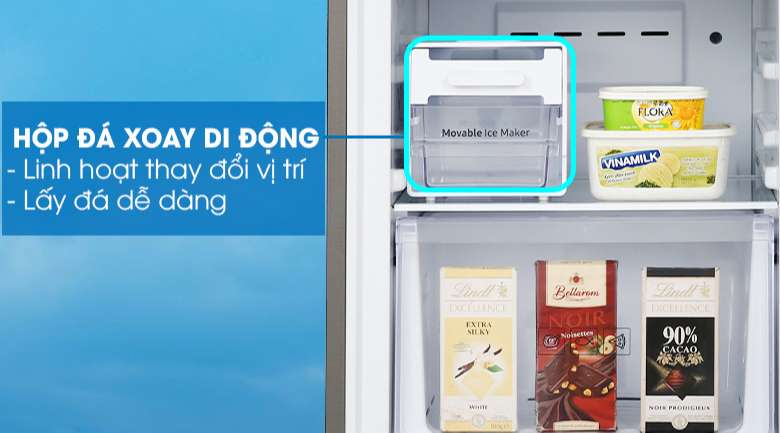 Tủ lạnh Samsung inverter - Lấy đá dễ dàng, linh hoạt thay đổi không gian chứa với hộp đá xoay di động