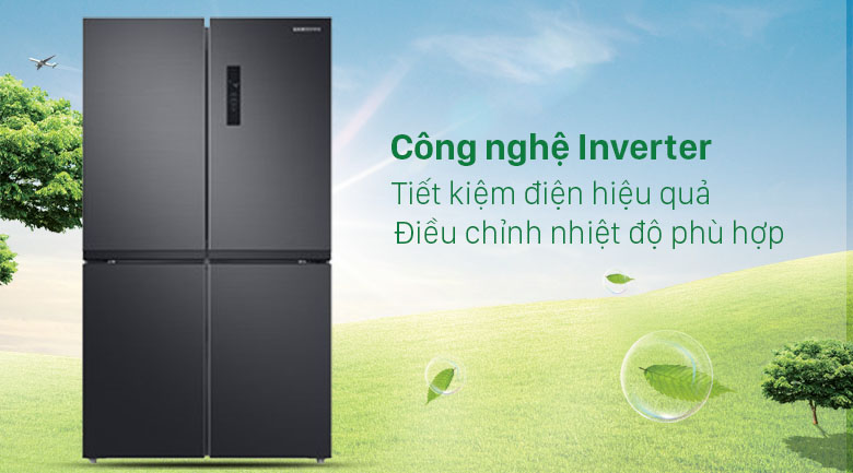Tủ lạnh Samsung 4 cánh công nghệ Digital Inverter điều chỉnh nhiệt độ, tiết kiệm điện hiệu quả