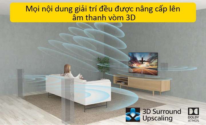 Tivi OLED Sony 77 inch - Mọi nội dung giải trí đều được nâng cấp lên âm thanh vòm 3D