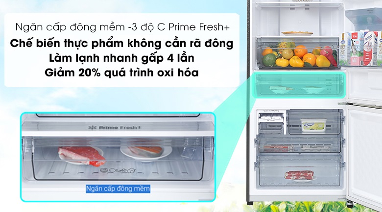 Tủ lạnh Panasonic NR-BX471GPKV - Bảo quản thực phẩm tươi ngon lên đến 7 ngày với ngăn cấp đông mềm Prime Fresh+