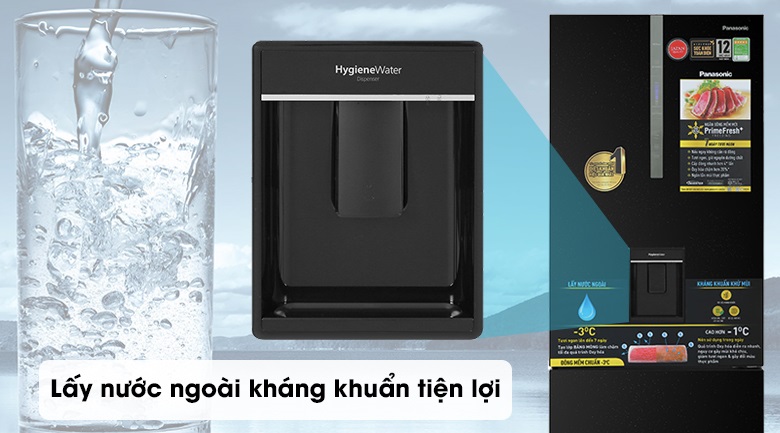 Panasonic NR-BX471GPKV - Lấy nước uống tiện lợi, an toàn với khay lấy nước ngoài kháng khuẩn, khử mùi