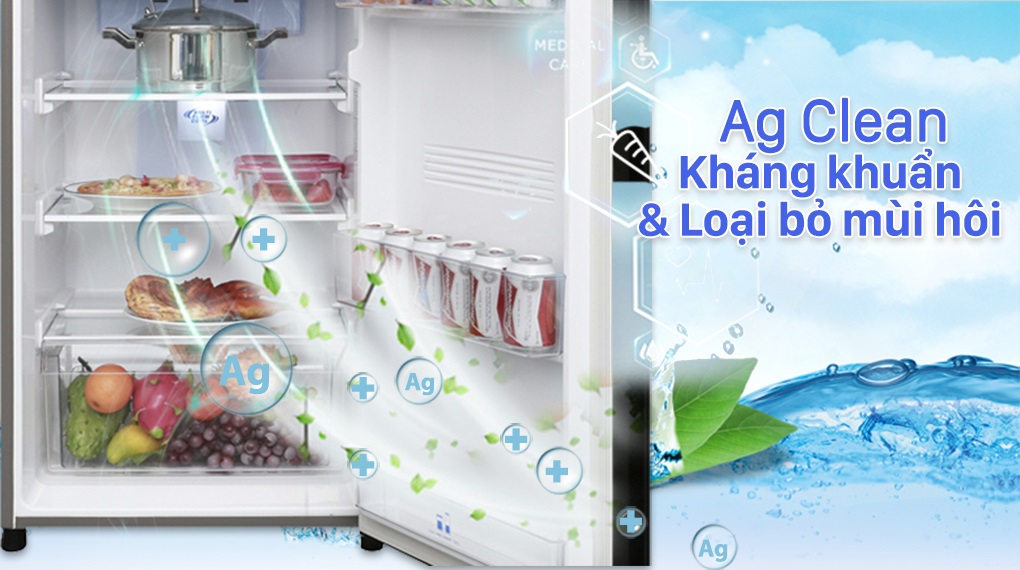 Tủ lạnh Panasonic NR-TV341VGMV - Kháng khuẩn, loại bỏ mùi hôi hiệu quả nhờ công nghệ Ag Clean với tinh thể bạc Ag+