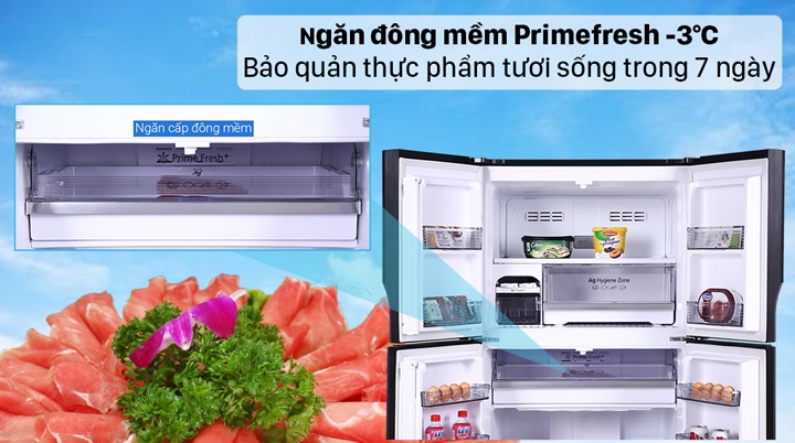 Tủ lạnh Panasonic NR-DZ601VGKV - Bảo quản thực phẩm tươi sống không cần rã đông với ngăn đông mềm Primefresh