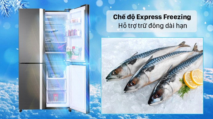 Sharp SJ-FX600V-SL - Chế độ Express Freezing làm đông thực phẩm xuống tận -24⁰C