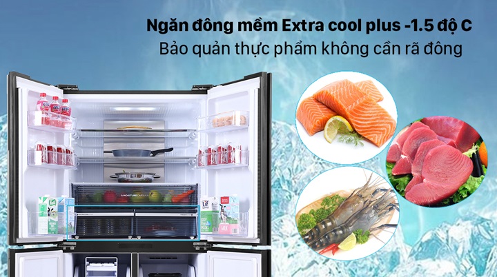 Tủ lạnh Sharp 4 cánh - Ngăn đông mềm -1.5 độ C (Extra cool plus) bảo quản thực phẩm mà không cần làm đông
