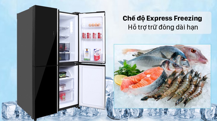 Sharp SJ-FXP600VG-BK - Làm đông thực phẩm nhanh xuống tận -24 độ C nhờ chế độ Express Freezing