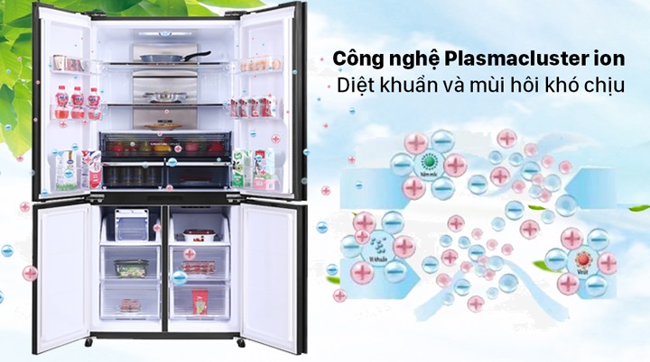 Tủ lạnh Sharp SJ-FXP640VG-MR - Diệt khuẩn và mùi hôi khó chịu với công nghệ Plasmacluster ion 