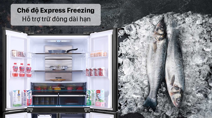 Sharp SJ-FXP640VG-MR - Giữ thực phẩm luôn tươi ngon bằng chế độ Express Freezing 