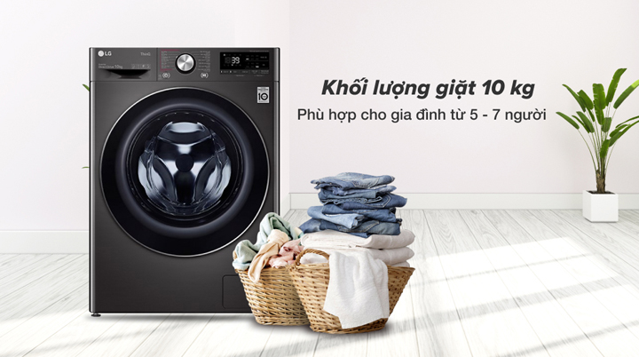 Máy giặt LG - Khối lượng giặt 10 kg, phù hợp cho gia đình từ 5 - 7 người