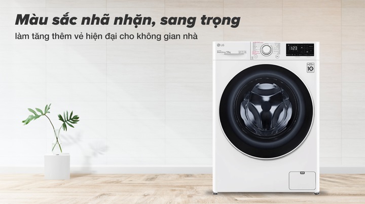 Máy giặt LG FV1410S5W - Nhã nhặn và sang trọng với gam màu trắng cùng kiểu dáng vuông vức